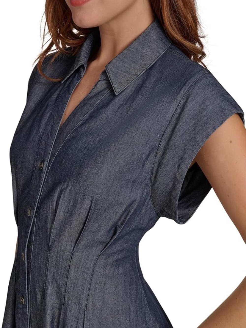 NWOT Tommy Hilfiger Women's Cap Sleeve Collared Midi Shirt Dress Size 10